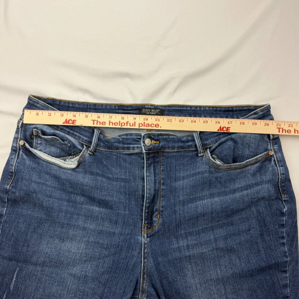 Judy Blue Skinny Fit Jeans Women 24W Blue Raw Hem High Rise Stretch JB82527DK-PL